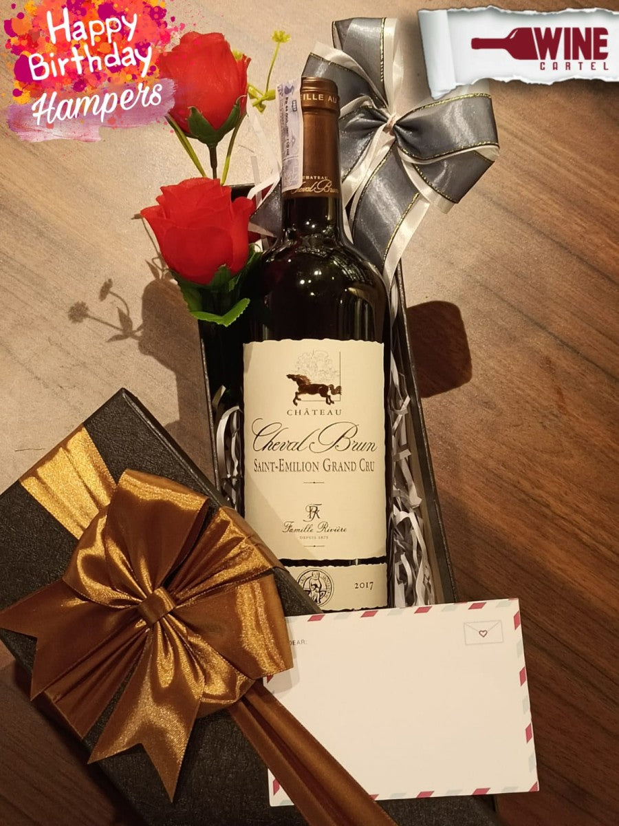 HAMPERS GIFT SET RED WINE Chateau Cheval Brun Saint Emilion Grand Cru FRANCE