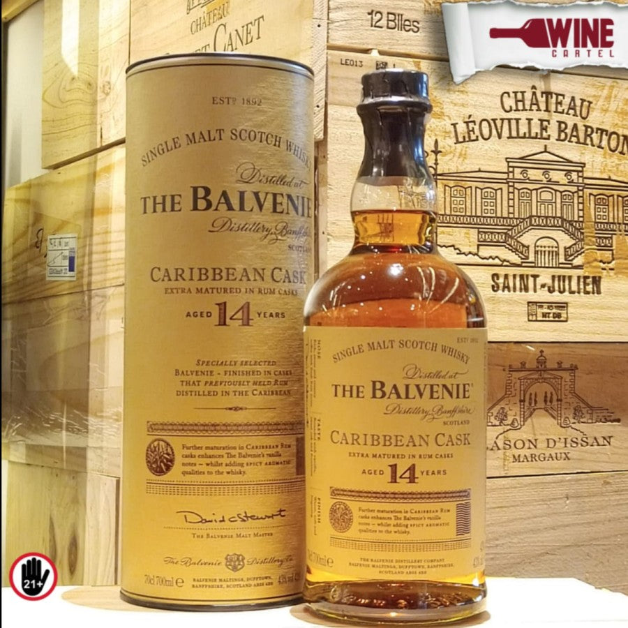 WHISKY The Balvenie 14 YO Caribbean Cask Single Malt Whisky 700ml