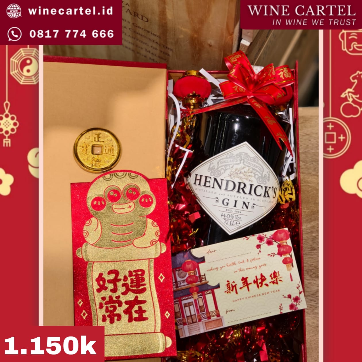 HAMPERS HENDRICK GIN Chinese New Year Hadiah Kado Imlek SET BOX Gift