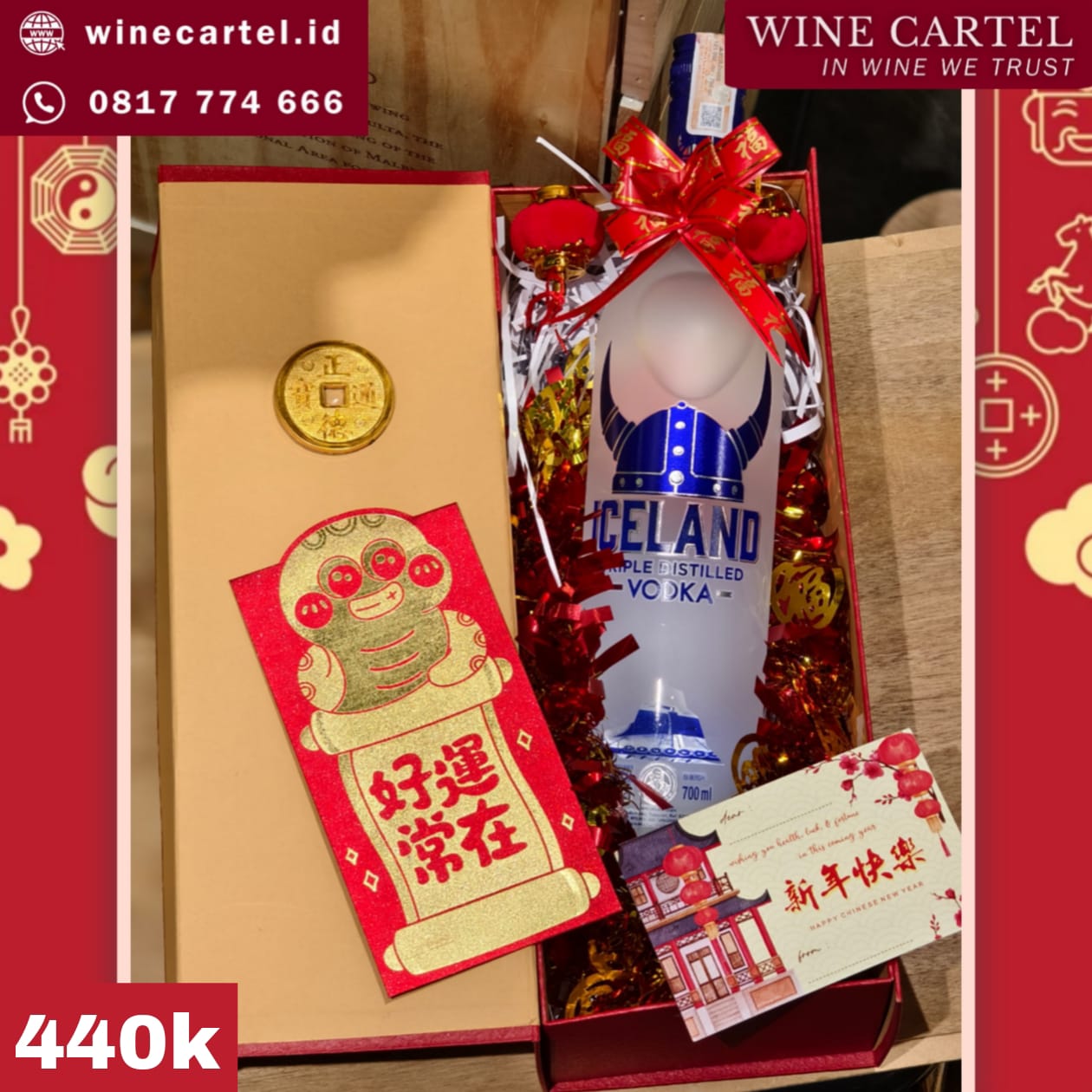 HAMPERS ICELAND VODKA Chinese New Year Hadiah Kado Imlek SET BOX Gift