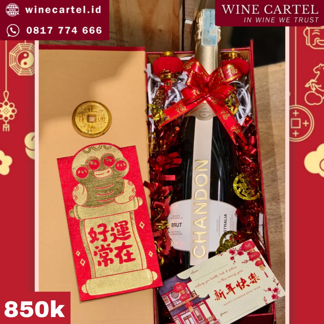 HAMPERS SPARKLING WINE CHANDON BRUT CNY Chinese New Year Hadiah Kado Imlek SET BOX Gift