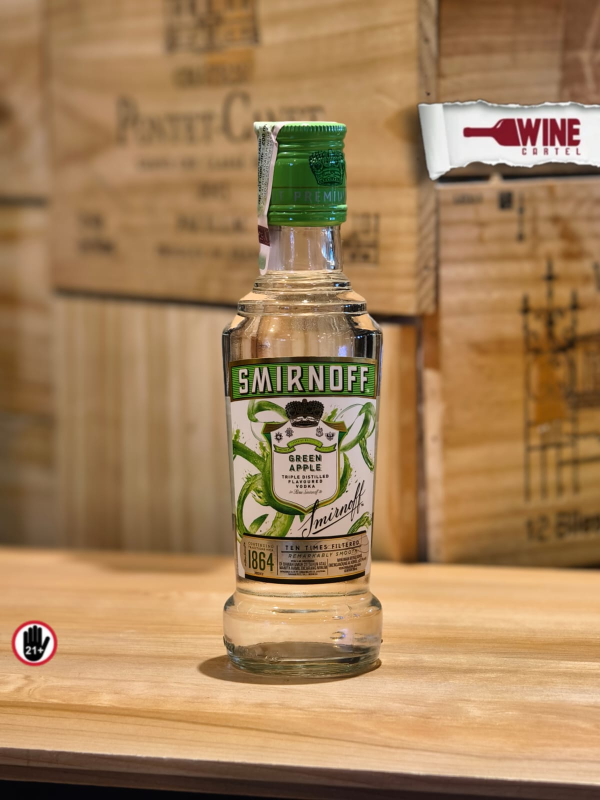 VODKA APEL Smirnoff Vodka Green Apple 200ml Botol Kecil Small Bottle