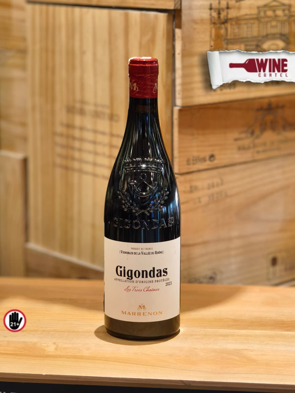 RED WINE Marrenon Les Trois Chaines Cote Du Rhone Gigondas France 750mL