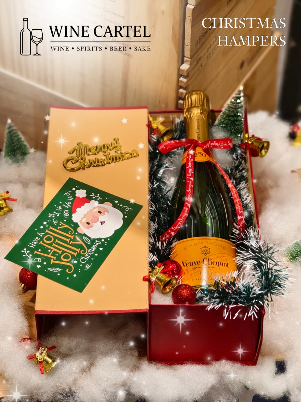 CHRISTMAS HAMPERS CHAMPAGNE Veuve Clicquot Ponsardin Yellow Label 750mL