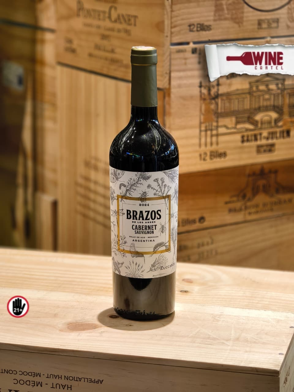 RED WINE BRAZOS De Los Andes CABERNET SAUVIGNON Mendoza 750mL ARGENTINA