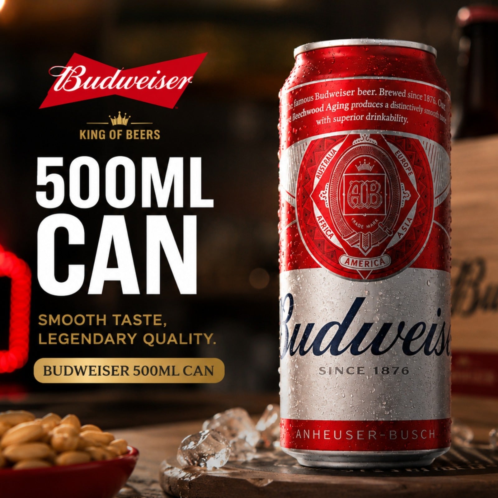 BIR Budweiser Beer Can Kaleng 500mL
