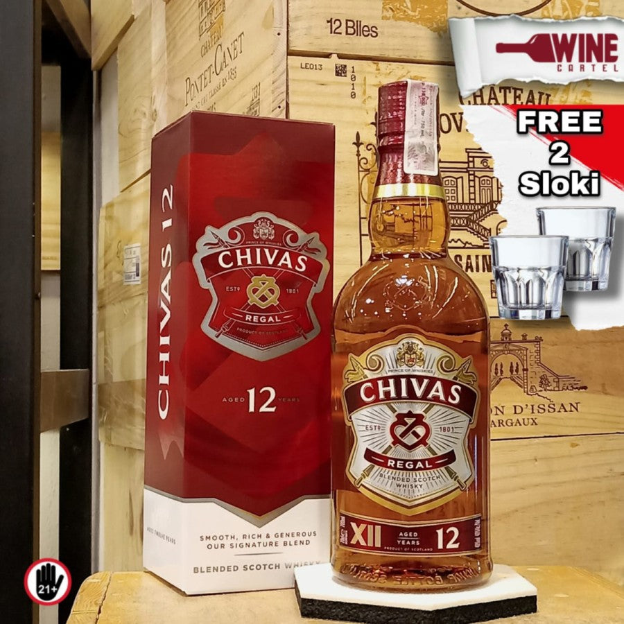 WHISKY Chivas Regal 12 Years Old 700ml Scotch Whiskey FREE 2 SLOKI !! SCOTLAND