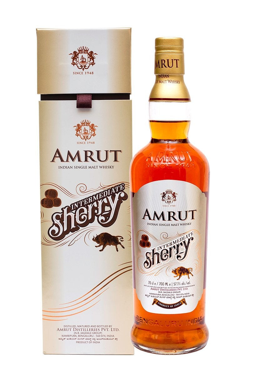 WHISKY Amrut Intermediate Sherry Single Malt Indian Whiskey 700mL INDIA
