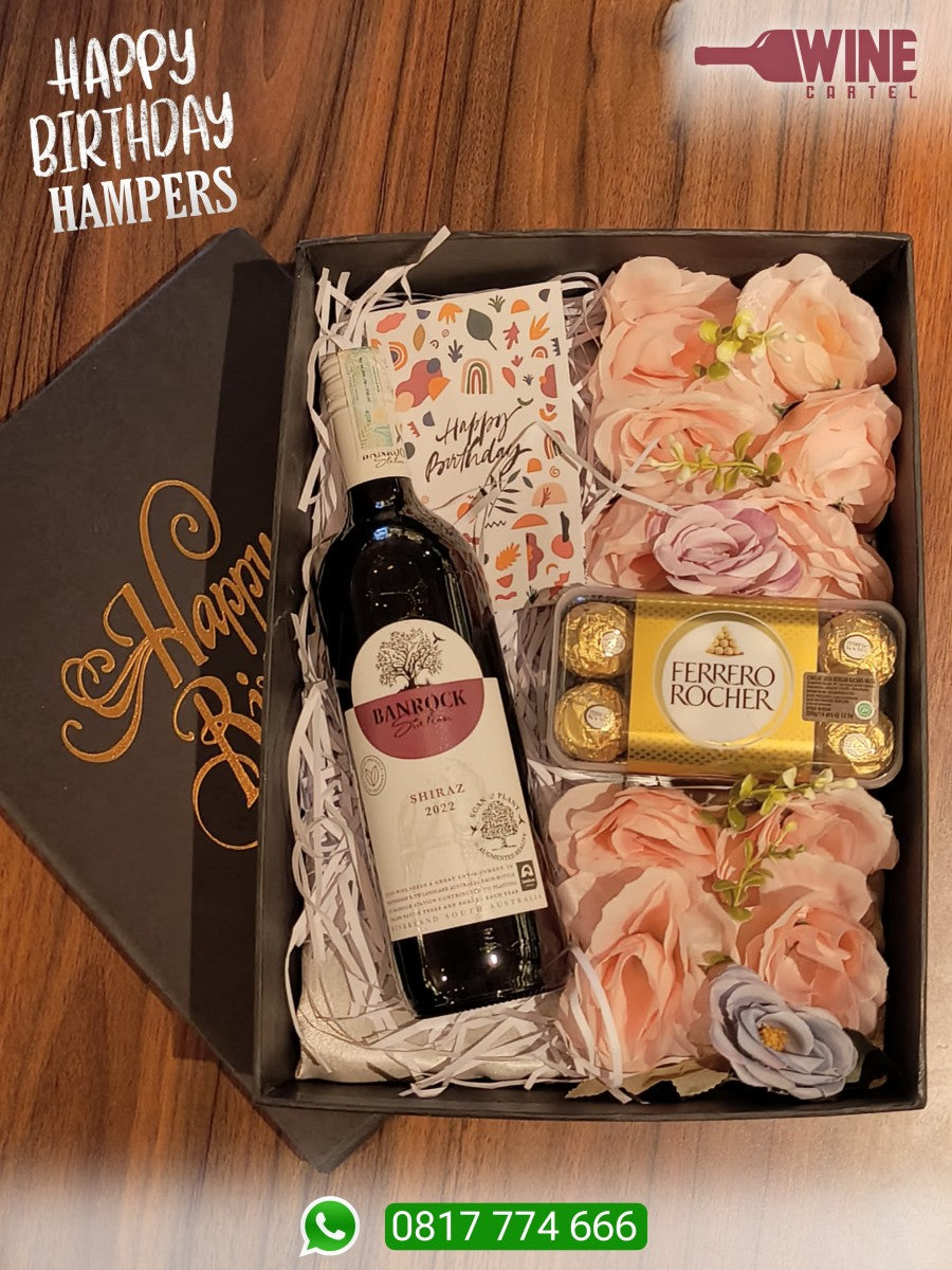 SPECIAL BIRTHDAY HAMPERS GIFT SET TREAT Banrock Shiraz WINE AUSTRALIA
