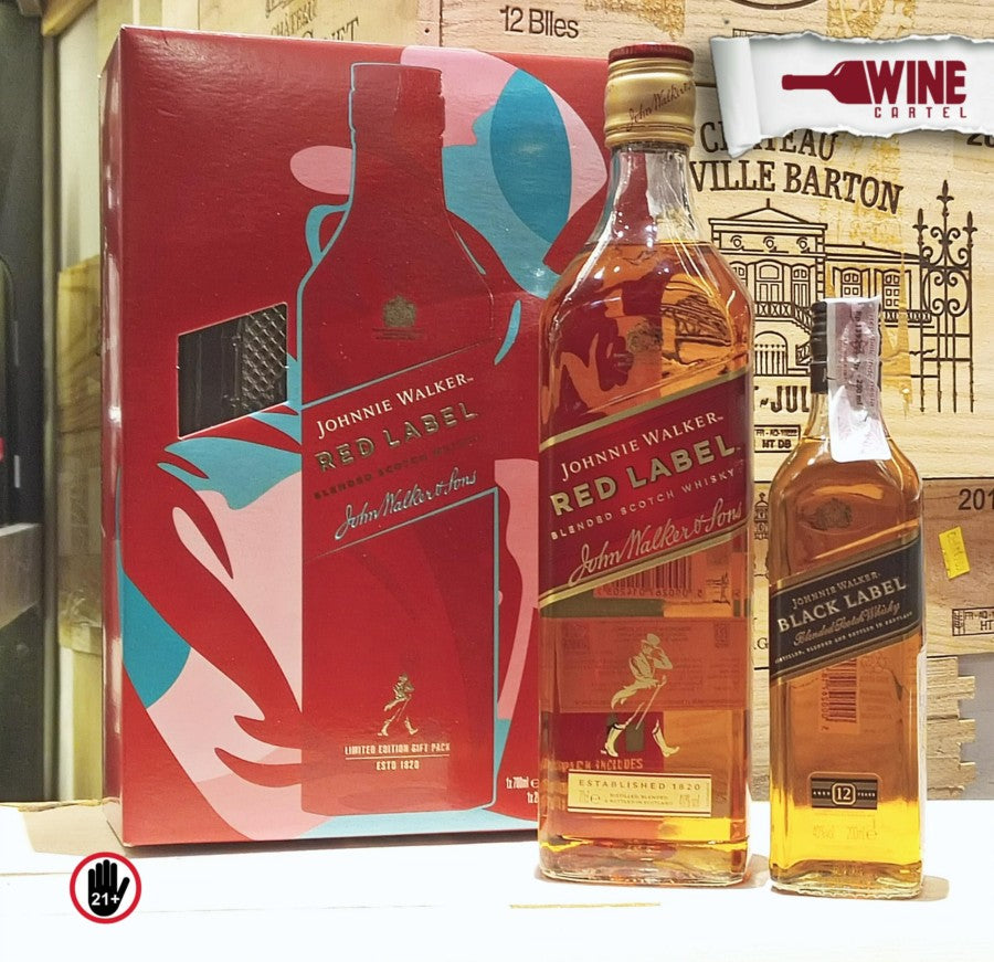 WHISKY Bundling Johnnie Walker Red Label 700Ml + Black Label 200mL SCOTLAND