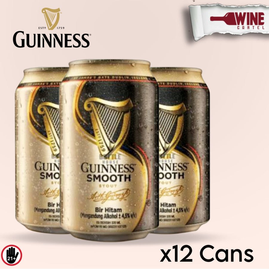 Bir Beer Guinness Smooth Can Kaleng 320mL x12 CANS IRELAND