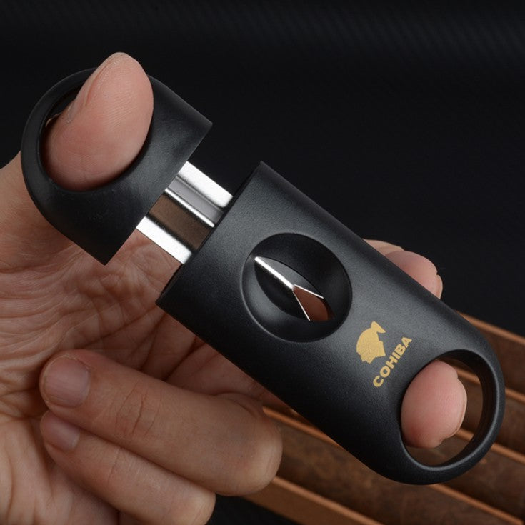 Pemotong Cerutu V COHIBA Cutter Rokok Cigar - Black Warna Hitam