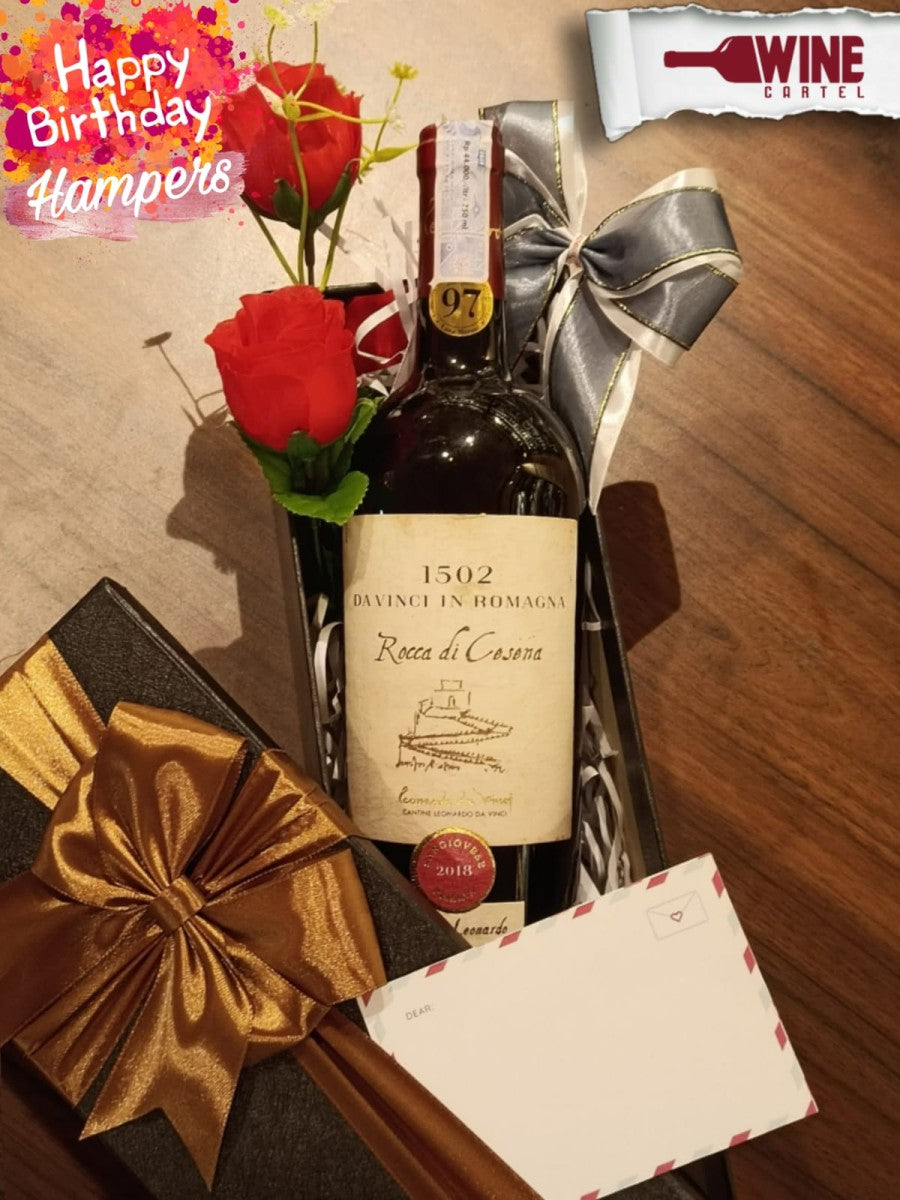 HAMPERS BIRTHDAY SET RED WINE Leonardo Da Vinci 1502 In Romagna Rocca ITALY