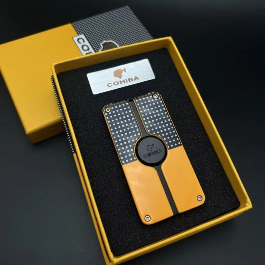 LIGHTER COHIBA LIGHTERS METAL KOREK API CERUTU CIGAR CUBAN TORCH TRIPLE FLAME BLUE