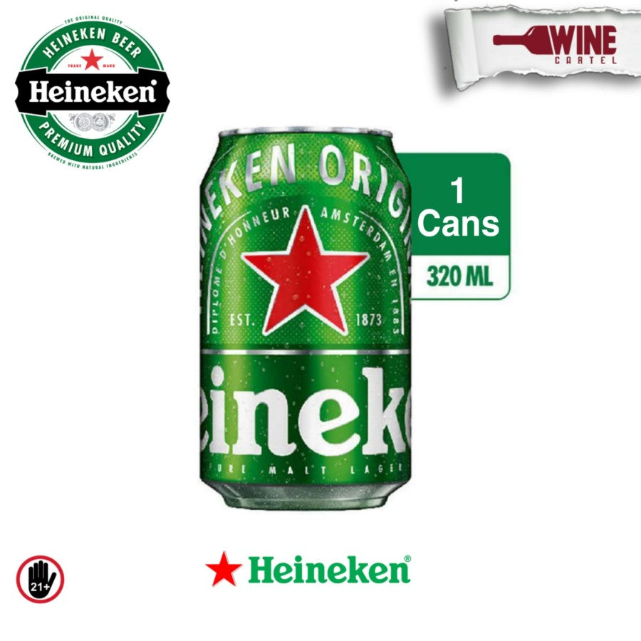BIR Heineken Kaleng Can Beer Pure Malt Lager 320ml NETHERLANDS