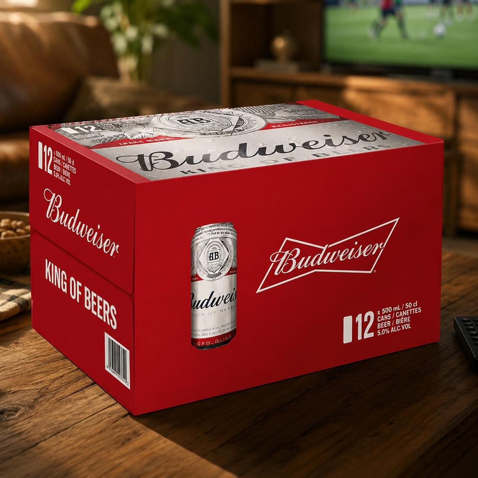 1 ctn / dus BIR Budweiser Beer Can Kaleng 500mL x 12 Kaleng Can