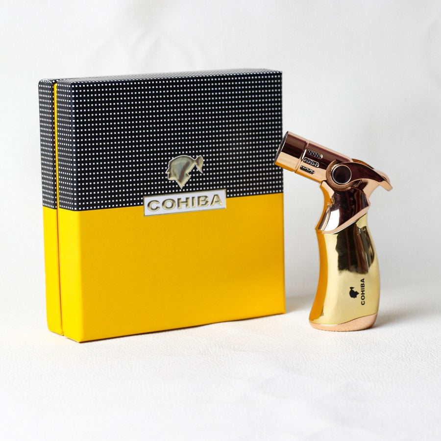 Korek Api Lighter Cigar Cerutu Pemantik Gas Torch COHIBA Premium 4Hole