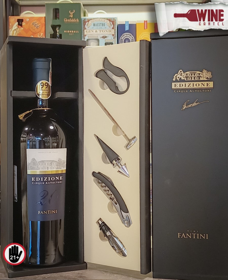 RED WINE Edizione Cinque Autoctoni Fantini Farnese 1.5 Liter Gift Set ITALY