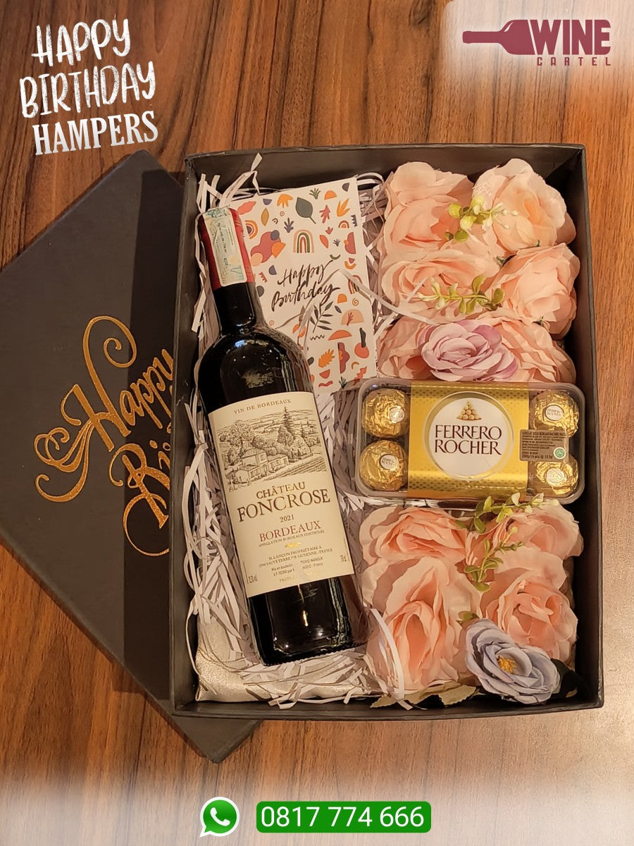 SPECIAL BIRTHDAY HAMPERS RED WINE Chateau Foncrose Bordeaux 750ml FRANCE