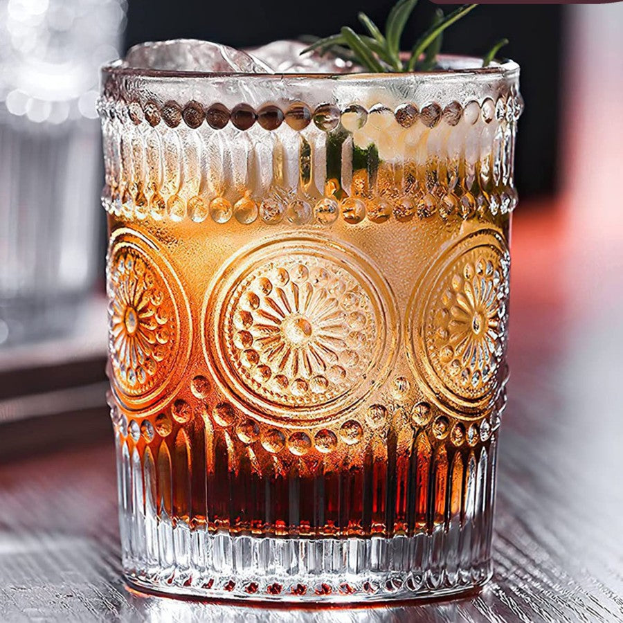 GELAS KACA TEH KOPI PREMIUM WHISKY BIR ROMANTIC VINTAGE GLASS - 300ml