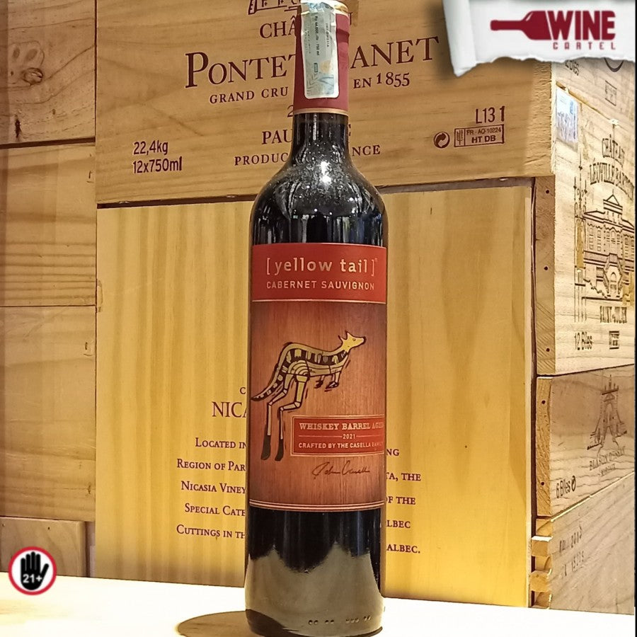 RED WINE YELLOW TAIL WHISKEY BARREL AGED CABERNET SAUVIGNON 750mL AUSTRALIA