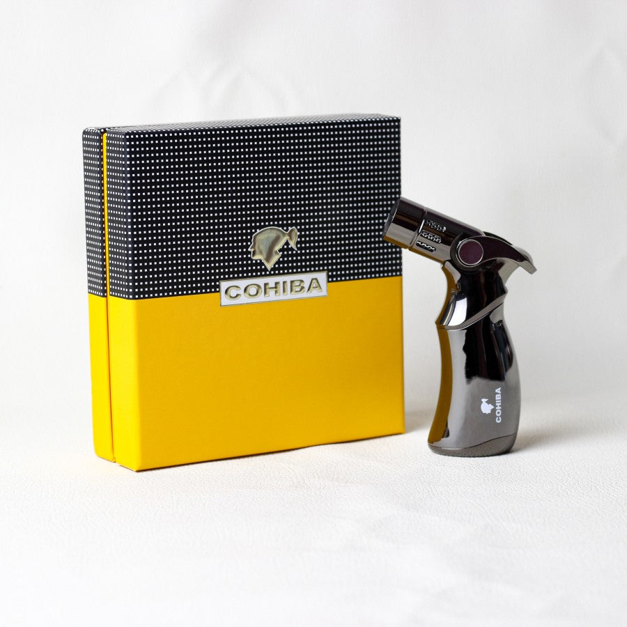 Korek Api Lighter Cigar Cerutu Pemantik Gas Torch COHIBA Premium 4Hole