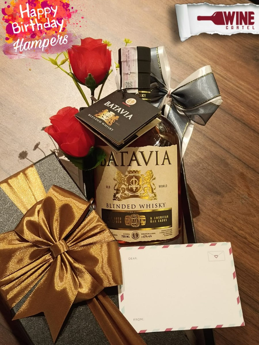 BIRTHDAY HAMPERS ULANG TAHUN WHISKY BATAVIA BLENDED WHISKEY 700ML INDONESIA