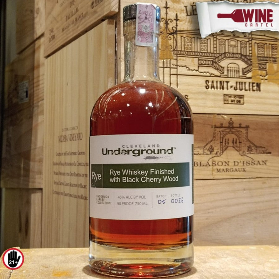 WHISKY Cleveland Underground RYE Whiskey - BLACK CHERRY WOOD 750mL USA