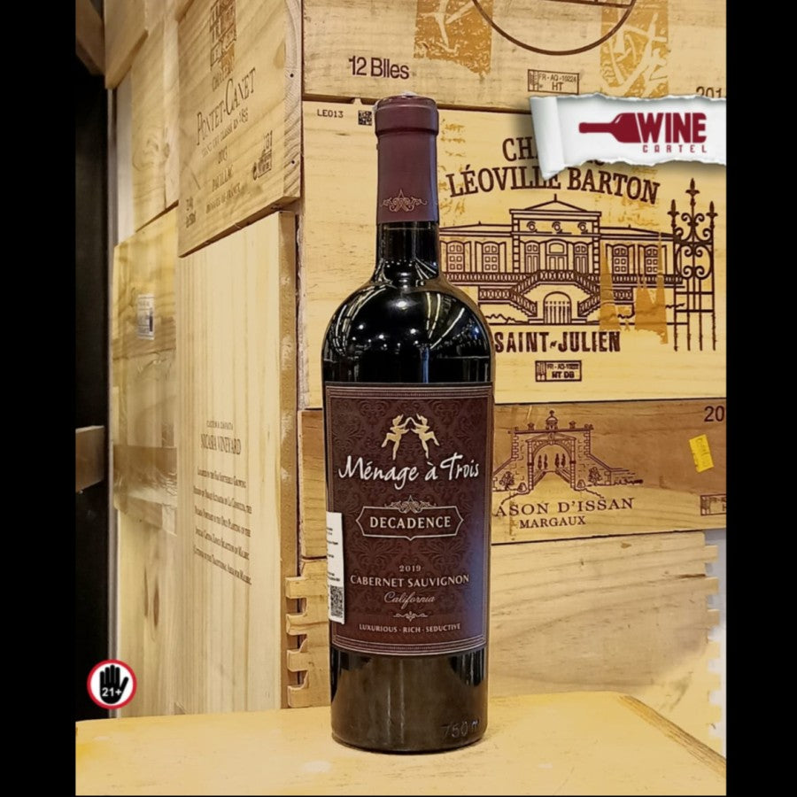 RED WINE Menage A Trois Decadence Cabernet Sauvignon 750mL UNITED STATES