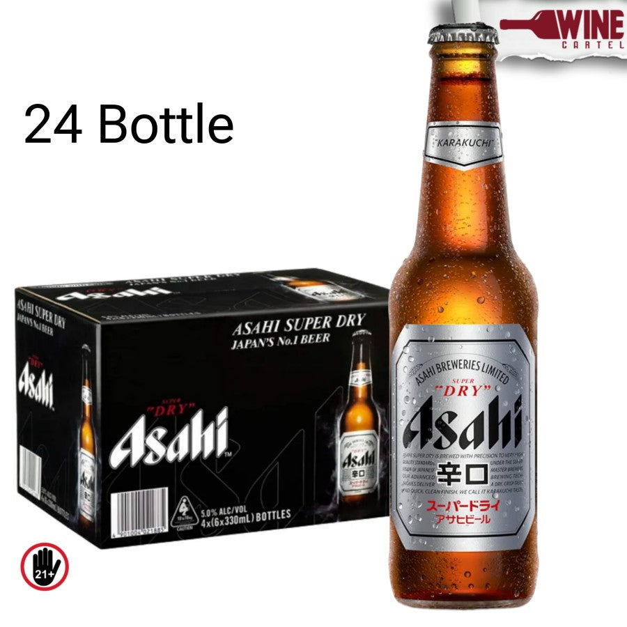 Japan Asahi Super Dry Japanese Beer Bir 330mL x 24 Botol JEPANG